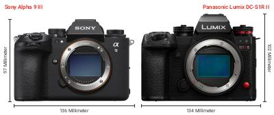 Größenvergleich: Sony Alpha 9 III vs. Panasonic Lumix DC-S1R II Größenvergleich: Sony Alpha 9 III vs. Panasonic Lumix DC-S1R II