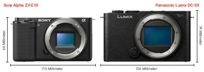 Größenvergleich: Sony Alpha ZV-E10 vs. Panasonic Lumix DC-S9 Größenvergleich: Sony Alpha ZV-E10 vs. Panasonic Lumix DC-S9